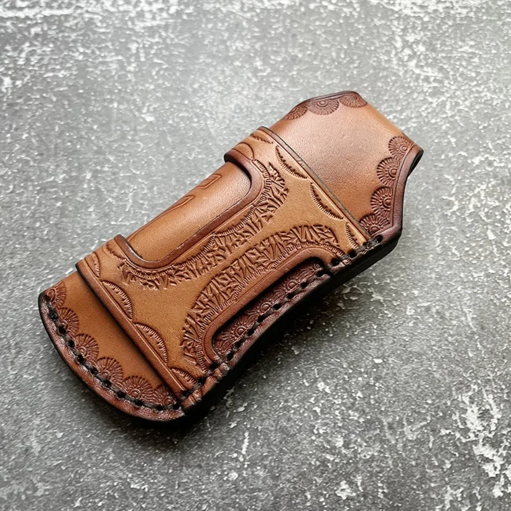 لوازم السكاكين في الهواء الطلق سكين للفرد منحوت الطبقة العليا غطاء سكين جلد البقر غمد عالمي مع غمد سكين محمول 11 سنتيمتر