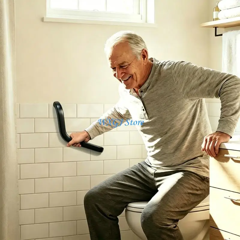 37JE L Shaped Aluminum Handrail Strong & Anti Slip Design Strong Strength Hand Grip Suitale for & Yacht Doors Bathrooms