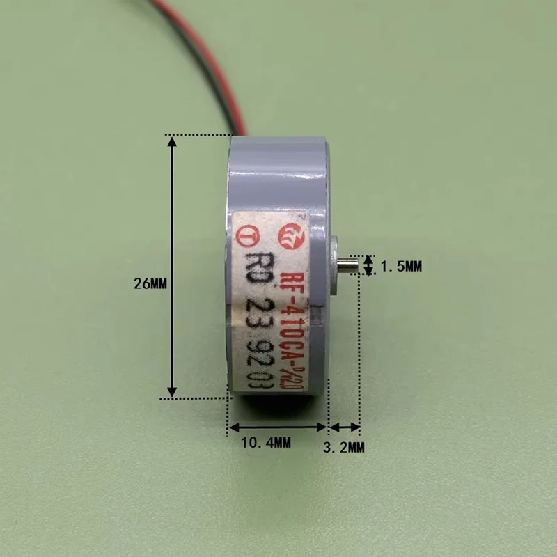 

Mabuchi RF-410CA-12250 Mini RF-410 Motor DC 1.5V 2V 3V 5900RPM Mini 26mm Round Thin Spindle Motor for Repeater CD DVD Player