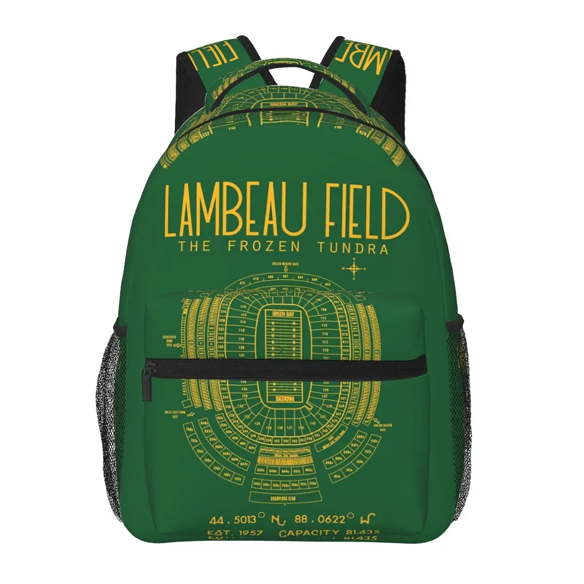 

Green Bay Packers Lambeau Field Stadium Backpacks Boys Girls Bookbag Students School Bags Cartoon Kids Rucksack Shoulder Bag