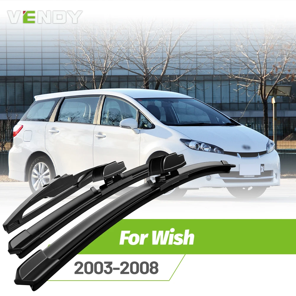 

Front & Rear Wiper Blades Set For Toyota Wish 2003-2008 Windshield Windscreen Window Rain Brushes 26"+14"+14"