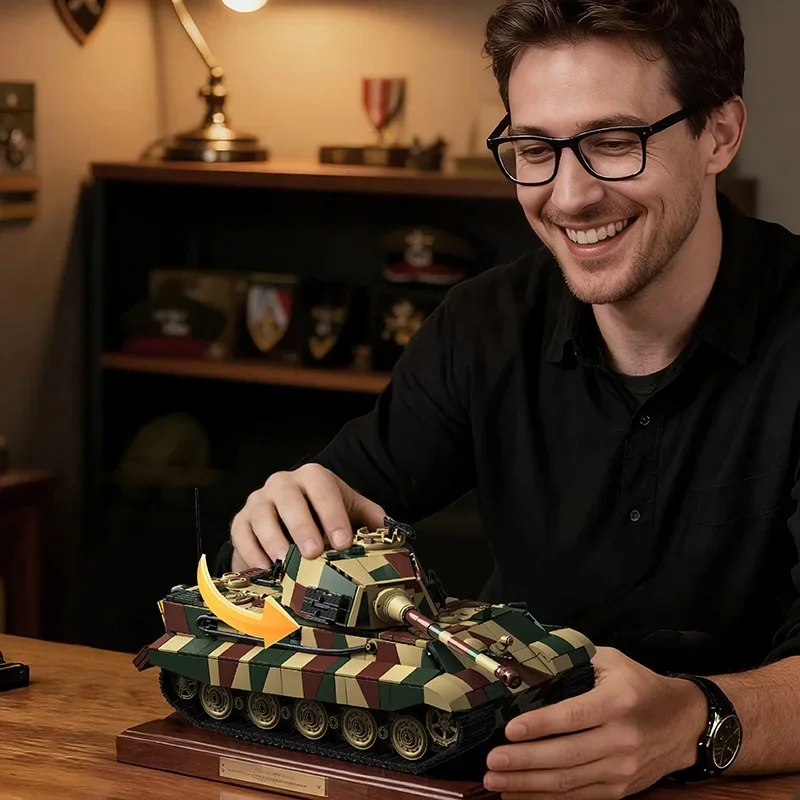 1780Pcs 12GO 97027 Heavy Tank Building Blocks Military Vehicle Model Bricks DIY Assembly Toy for Boys Adults Collection Gift