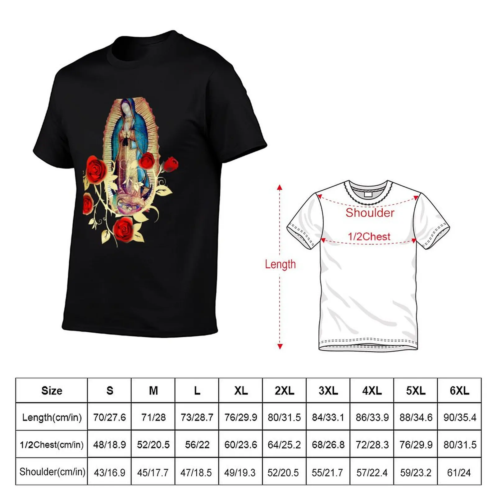 man T-Shirt Virgen Guadalupe Maria T-Shirt t Red pack Tilma shirt of 120 shirts cotton graphic t Roses Lady Our
