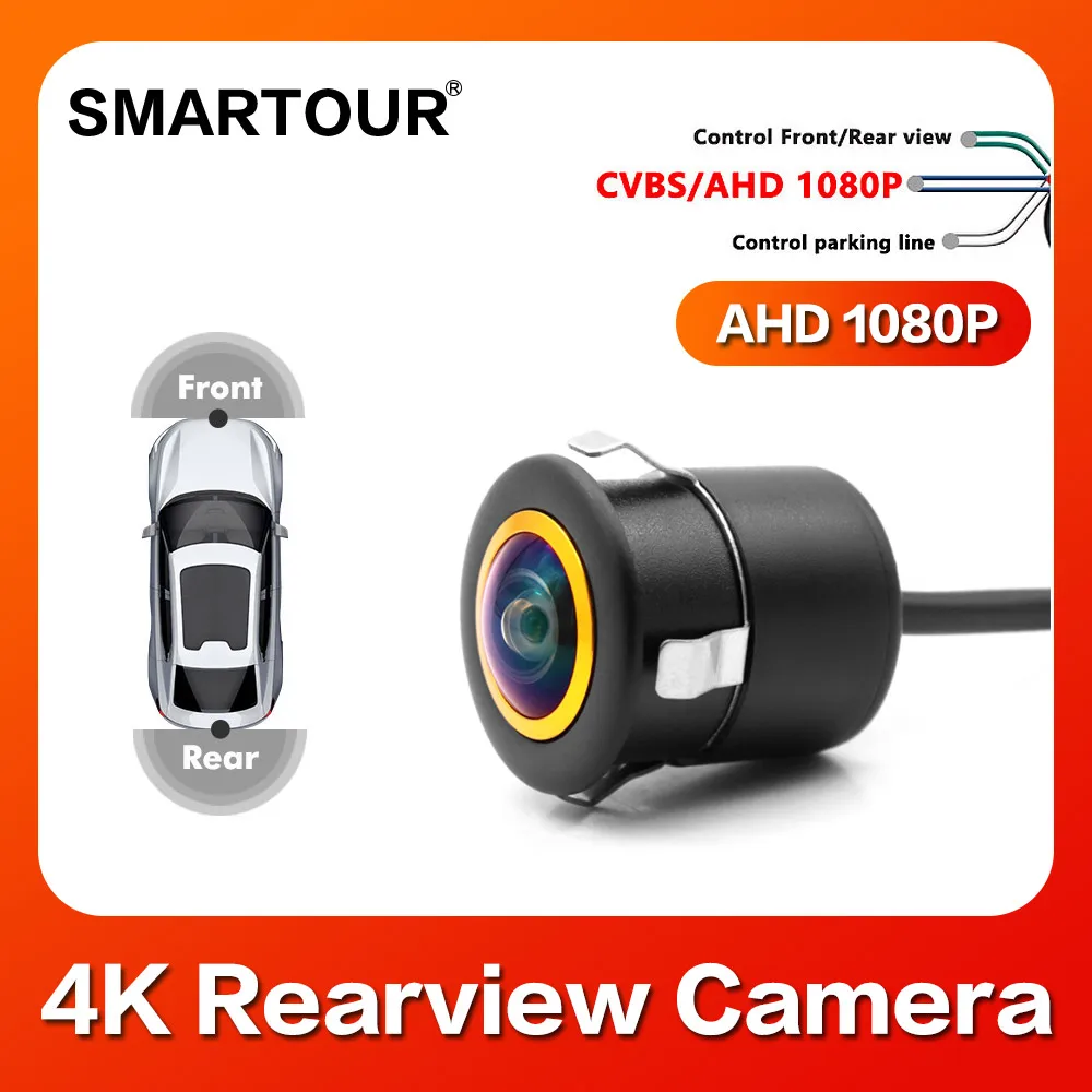 

SMARTOUR 180° Golden Lens 1920x1080P Car Rear View Camera Fisheye Full HD Night Vision Reverse AHD 4 Pin Vehicle Parking Camera