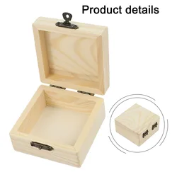 4 Sizes Plain Wooden Storage Box With Lid Square Craft Gift Boxes For Home Supply Storage Decoration For Small Sundries