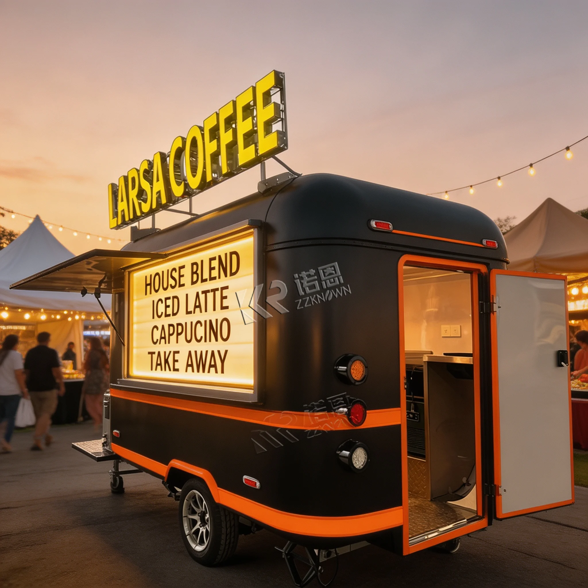 Custom Street Food Trailer 4m Churros Pizza Food Trailer Shawarma Fast Commercial Food Truck with Fully Kitchen Equipment