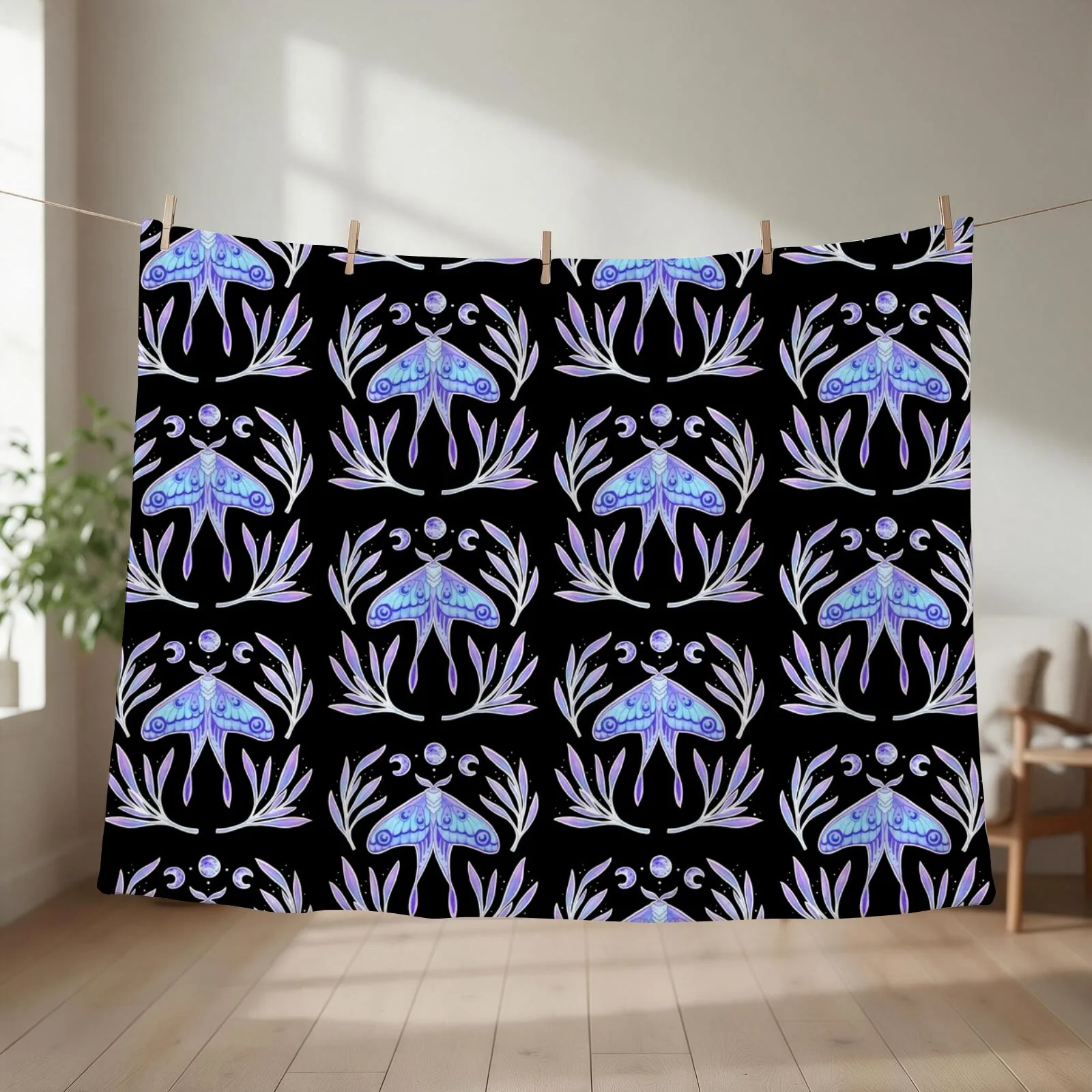 Magical Moth | Nikury Throw Blanket Sofa Polar Moving Soft Plush Plaid Blankets