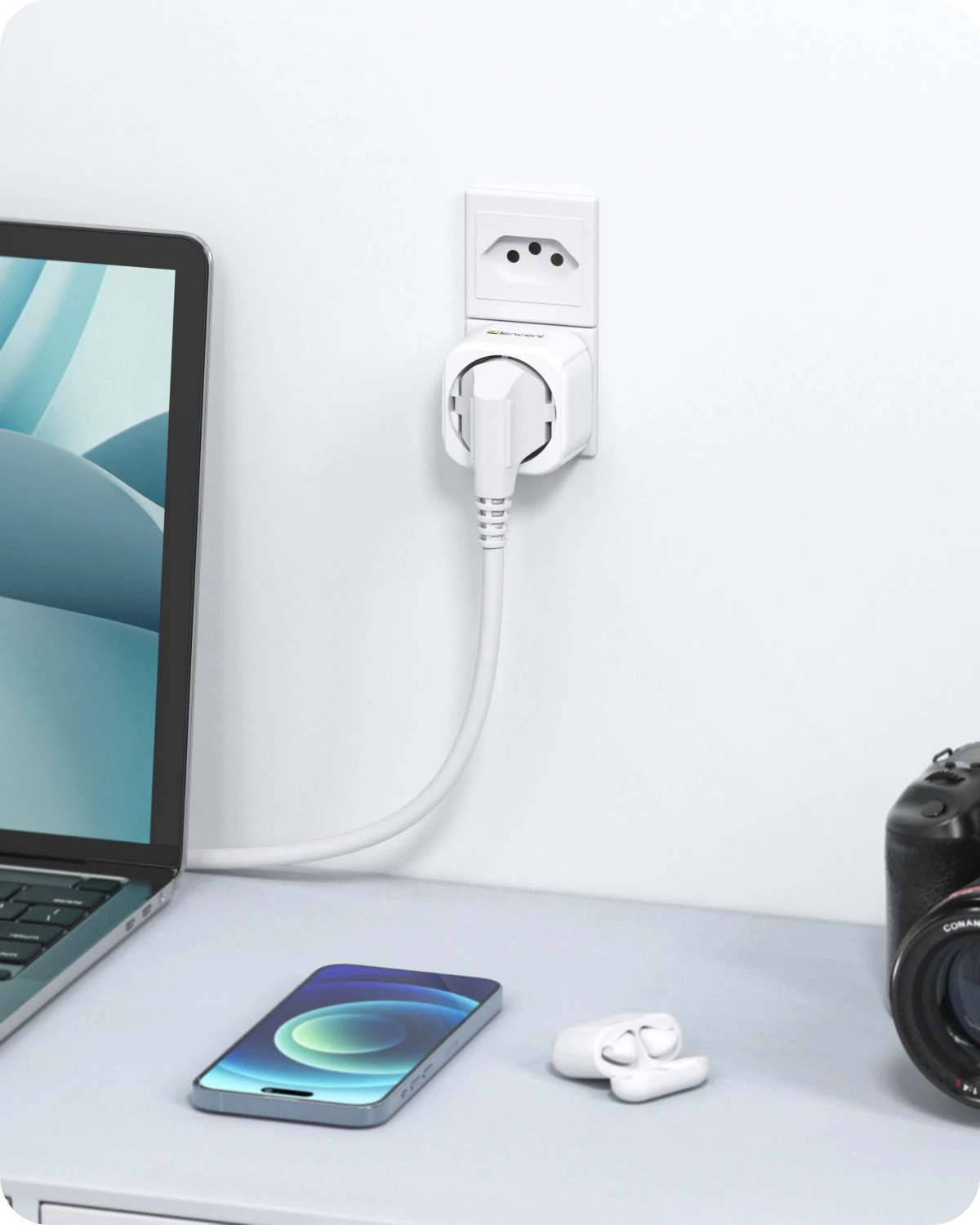LENCENT 2er-Pack Reiseadapter Netzteil Typ N Brasilien, Europa Deutsch 2 Pin auf BR 3 Pin Reisesteckeradapter für Brasilien Steckdose