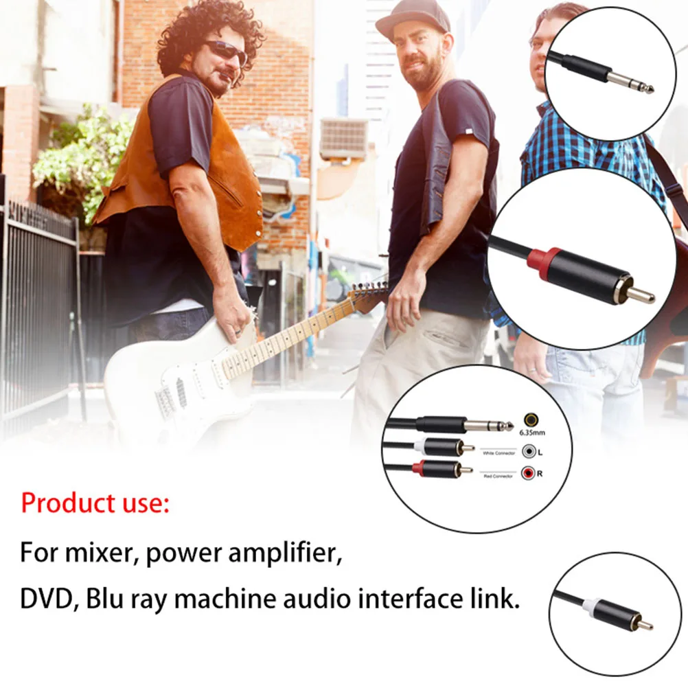 

3m Audio Cable Trs to 6.35mm Male Stereo Audio Splitter Cable High Fidelity Oxygen-Free Copper for Mixer Amplifier Dvd Media