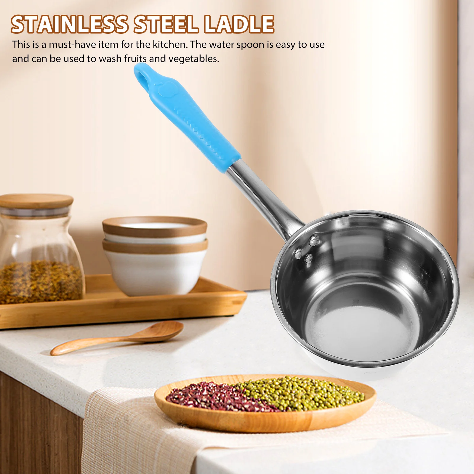 Soup Ladle Water Kitchen for Watering Dining Hall Spoon Metal Scoop Stainless Steel Canteen