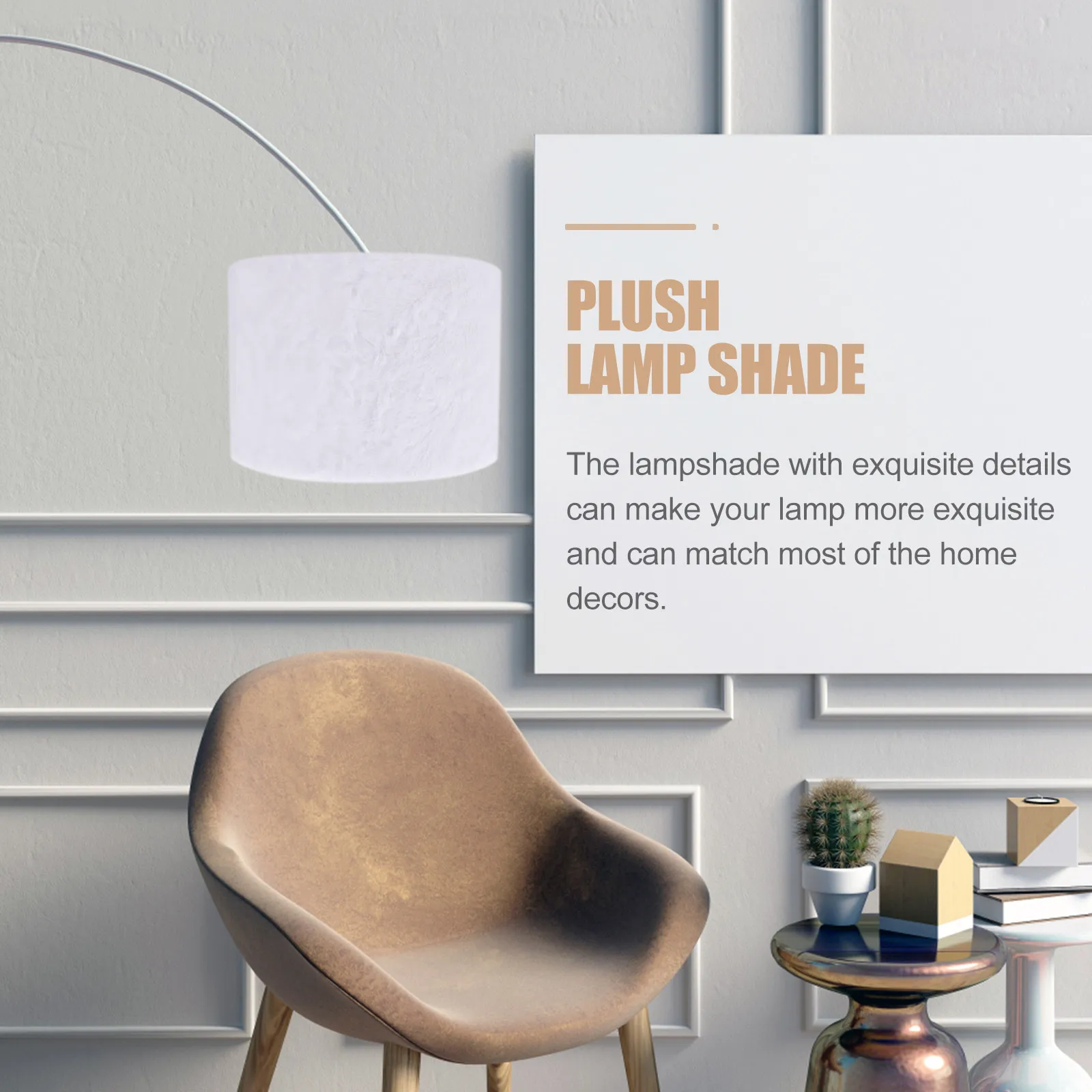 Creative Rabbit Hair Lamp Shade Soft Decorative Cover for Table Lamp E27 Replacement Light Shade for Bedroom Living Room