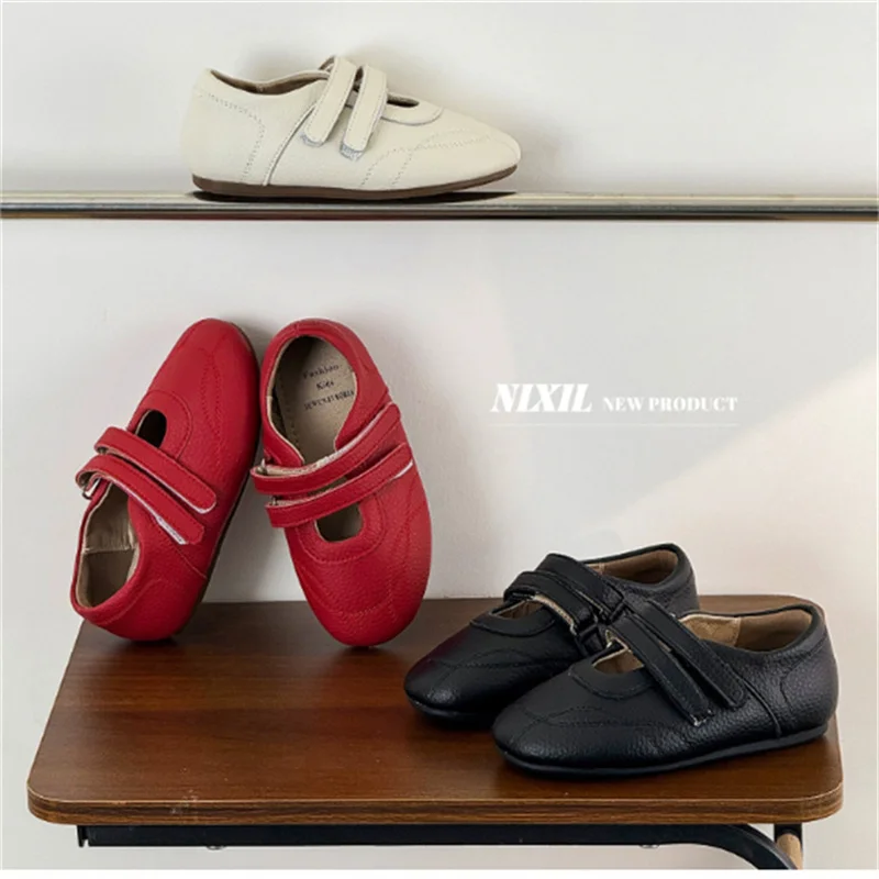 

Новинка 2023 года, осенняя детская обувь для девочек, туфли принцессы из натуральной кожи, модная детская повседневная обувь на мягкой подошве, EU26-35