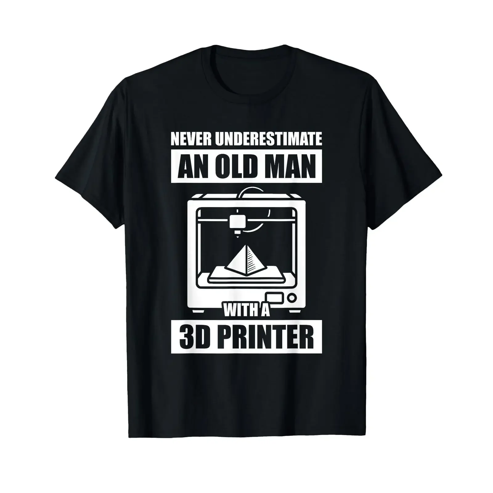 Never Underestimate an Old Man 3D Printer Printing T Shirt vintage Washed graphic homme Top For Everyday Wear Slightly fashion