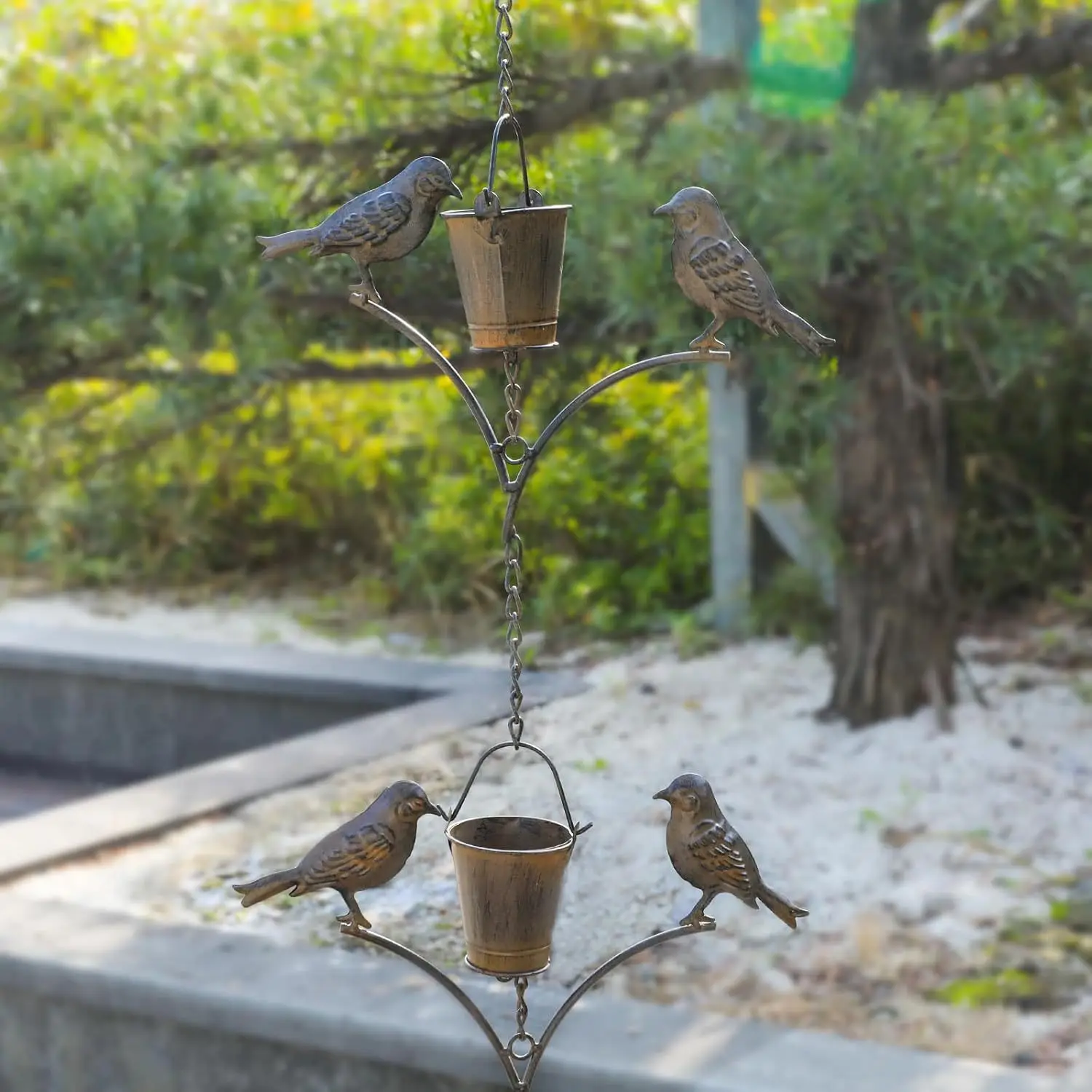 Rain chain set Diversion sink with 2 meters bird rain chain Drainage chain