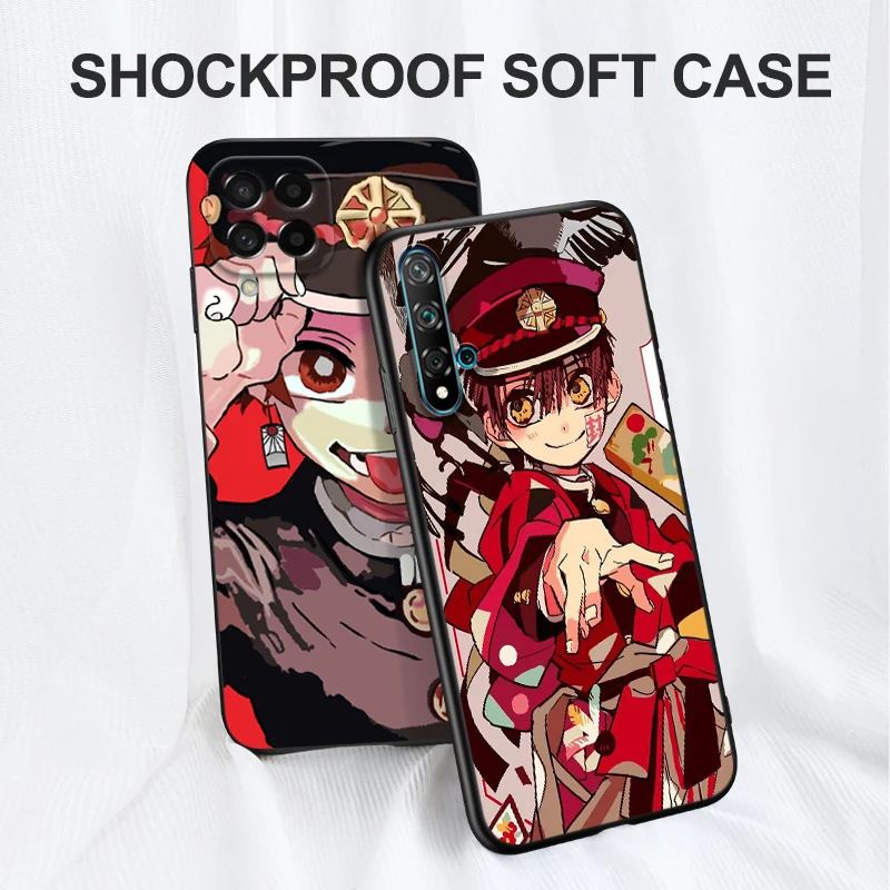 Black tpu case for iphone 14 13 12 11 mini pro MAX 5 5s se 2020 6 6s 7 8 plus x 10 XR XS cover Anime Toilet-Bound Hanako-kun