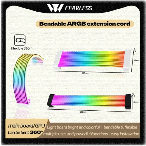 Imagen 1 del producto Placa de luz ARGB flexible OEM, adecuada para tarjetas gráficas de 24 pines/8 pines/2x8 pines/12VHPWR, luz decorativa para placa base, accesorios para PC.