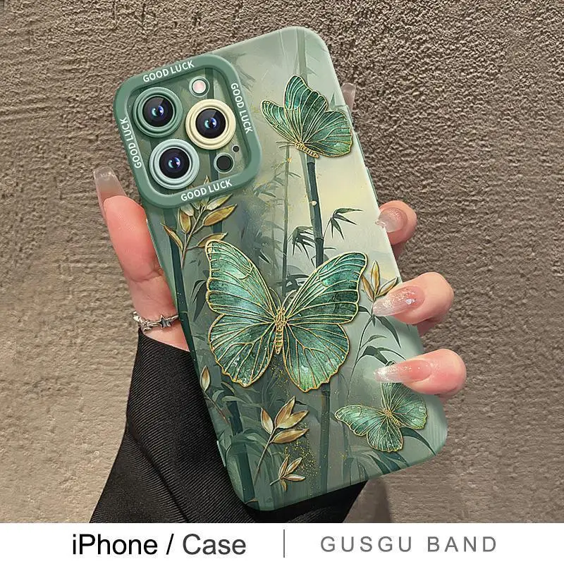 For iPhone14 case iPhone15ProMax Premium sense iphone12National Fashion iphone13Butterfly iPhone11