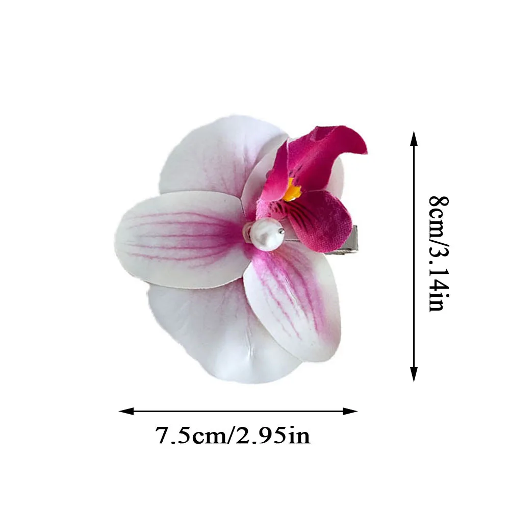 Hawaii Phalaenopsis Simulation Flower Hairpin Side Clip Female Atmosphere Photography Film Bang Clip Seaside Vacation Hairware