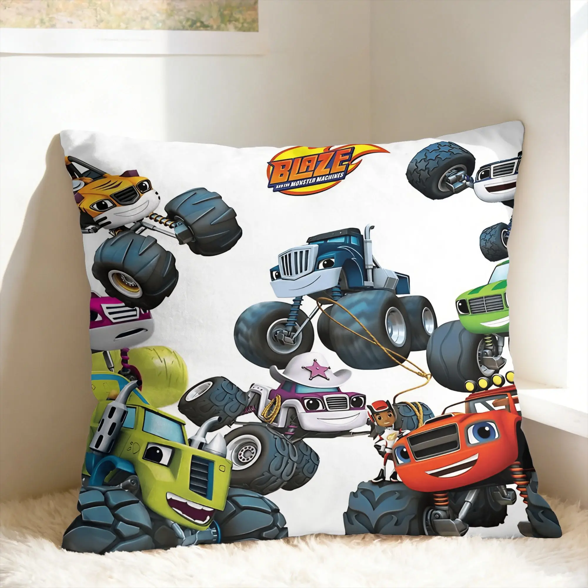 Pillow Case B-Blaze and the Monster M-Machines Soft  Pillow Cover For Sofa Car Home Decor Fashion Pillowcases