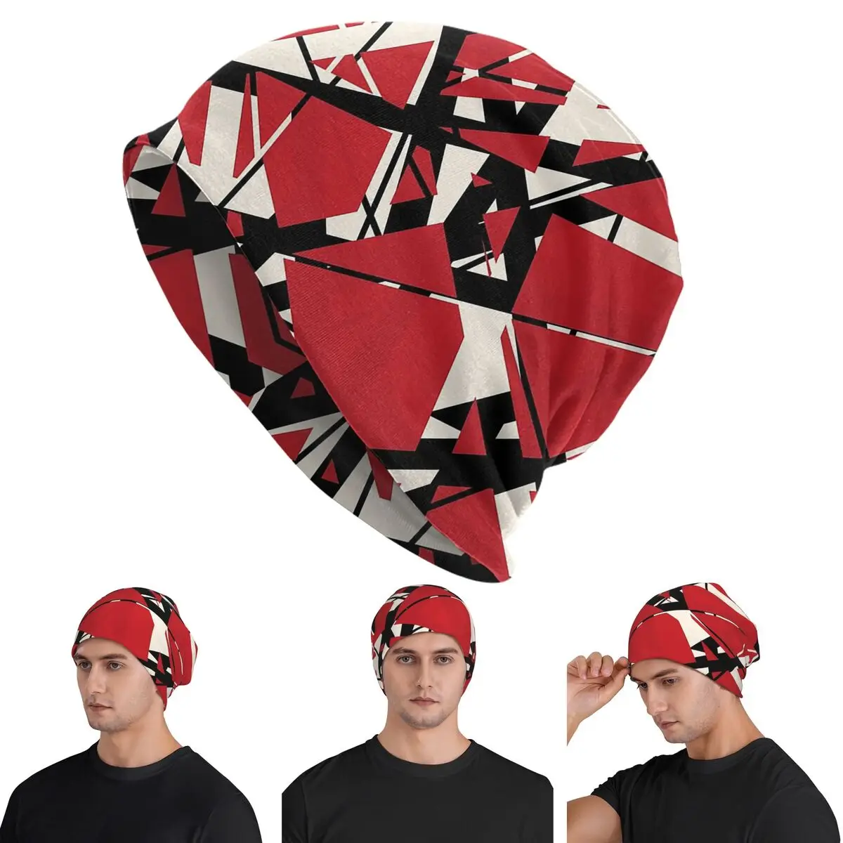 EVH Authentic Stripes Design (red) Warm Knitted Cap Hip Hop Bonnet Hat Autumn Winter Outdoor Beanies Hats for Unisex Adult