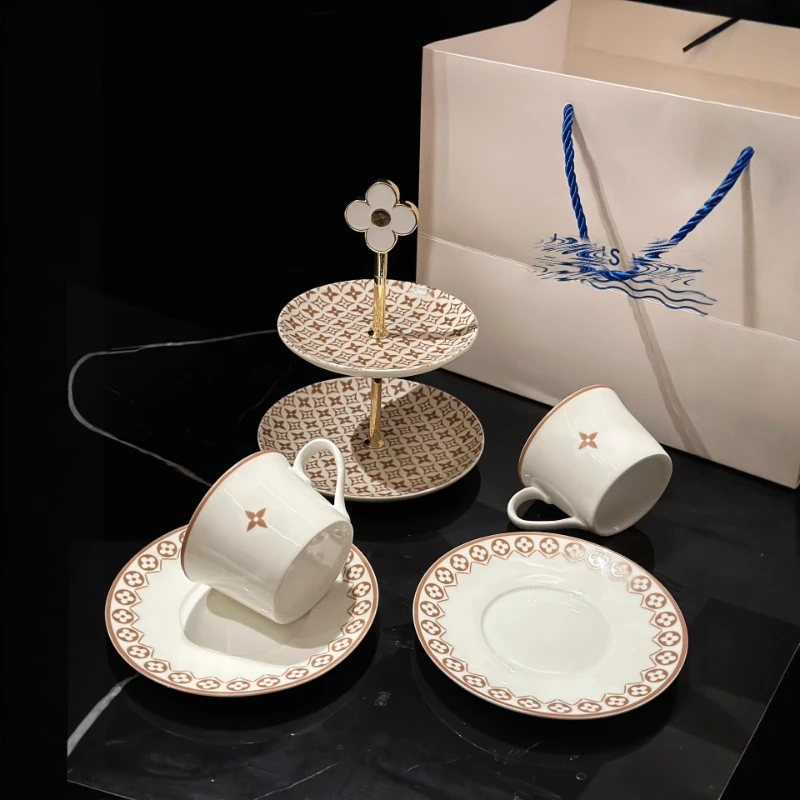 

Dessert table simple and fashionable bone china coffee cup saucer afternoon tea cup couple pair cup