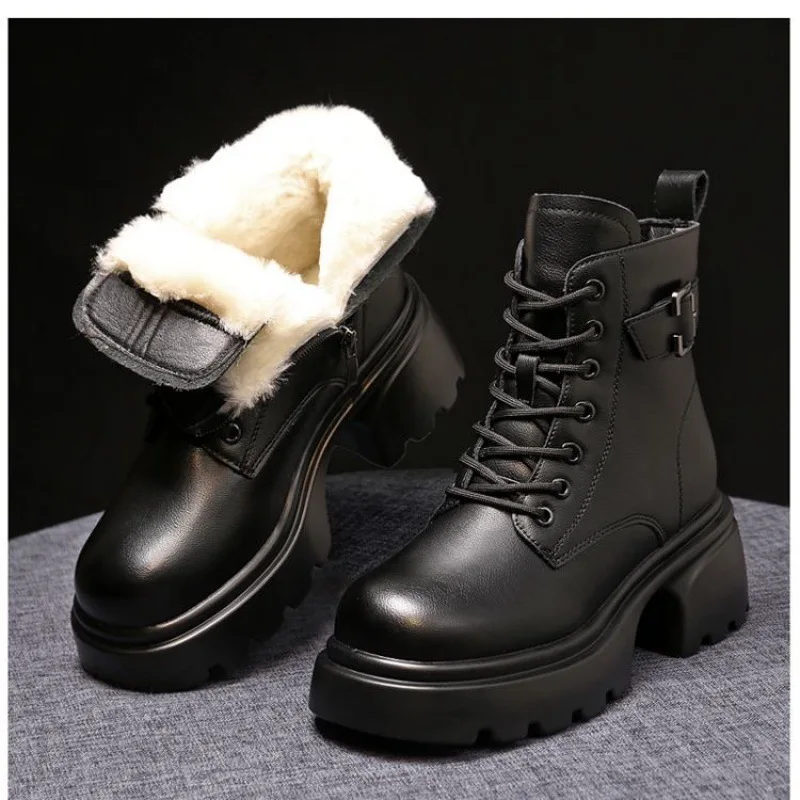 Winter Women Sneakers 2024 New Autumn Winter Cotton Boots   Plus Velvet  Thick Bottom Snow Boots Women Platform Cotton Shoes