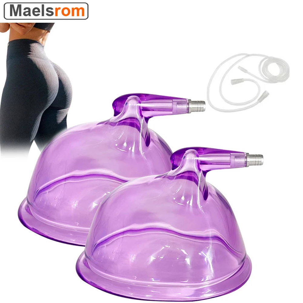 1 Pair 21cm Purple Big Size Vacuum Therapy For Breast Buttock Enhancer Hip Lifting Chest Enlargement Suction Cup Pump Cupping