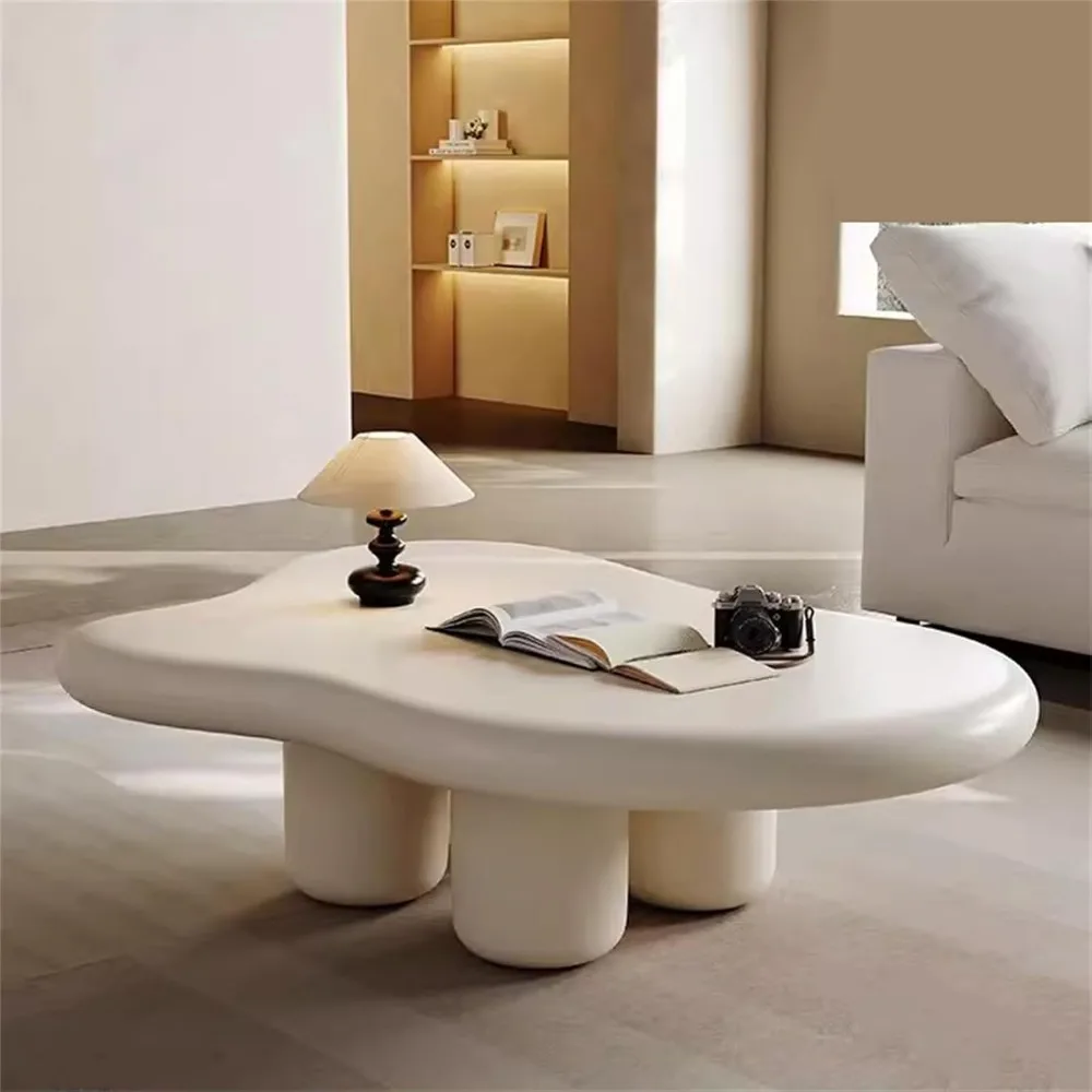 Cloud Table Cream Irregular Cute Free Shape with 4 Legs for Living