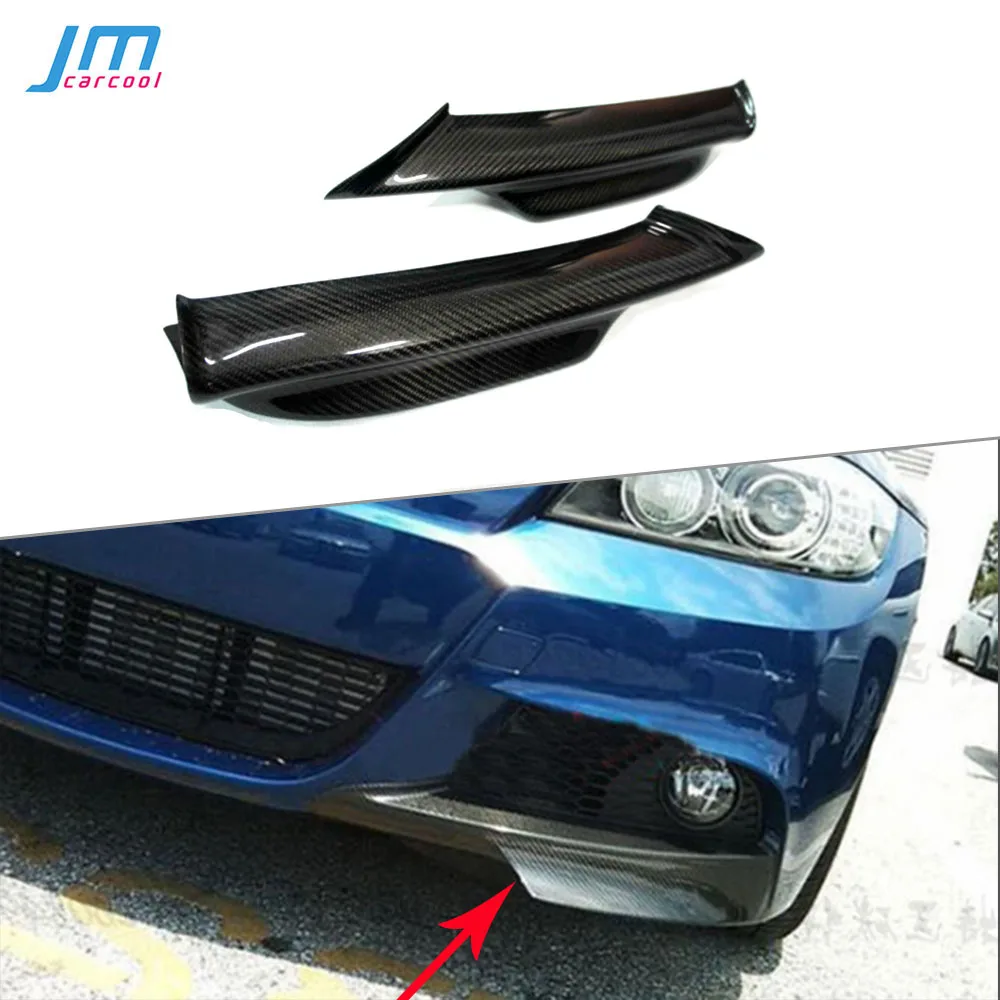 Real Carbon Fiber Diffuser Front lip Splitters Flaps Aprons For BMW 3 Series E90 M Sport M-Tech 2006-2012 Bumper Winglets