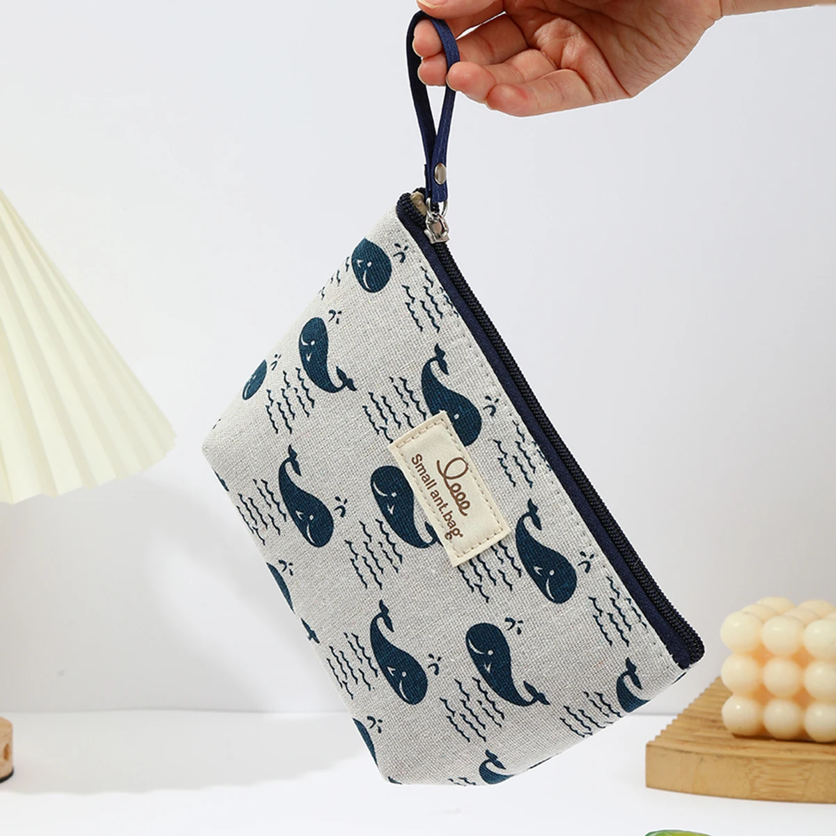 Japanische und koreanische Canvas-Kosmetiktasche, einfache und tragbare Reise-Aufbewahrungstasche, multifunktionale Studenten-Federtasche – Detail 18