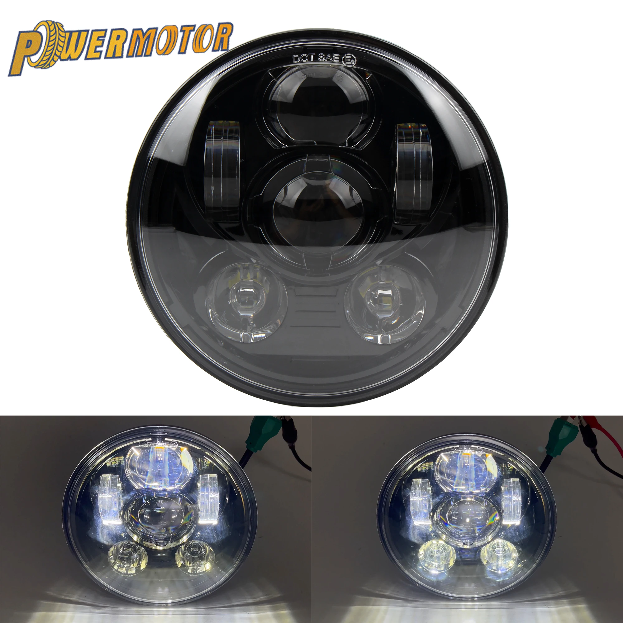 

For Harley Dyna FXSTS FLSTS Motorcycle 5.75 inch Round LED Headlight For Triumph Victory Motorbike Headlamp 5 3/4"