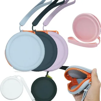 محفظة نقود مربعة من السيليكون بلون واحد للنساء ، حقيبة صغيرة من مادة إنز ، حقيبة مستحضرات تجميل أحمر شفاه ، تخزين كبل بيانات