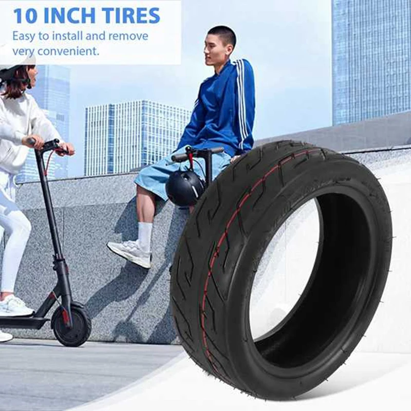 2 Pcs Tubeless Tire Black Tires 10X2.70-6.5 Vacuum Tyres Fits Electric Scooter Balanced Scooter 10 Inch Vacuum Tires