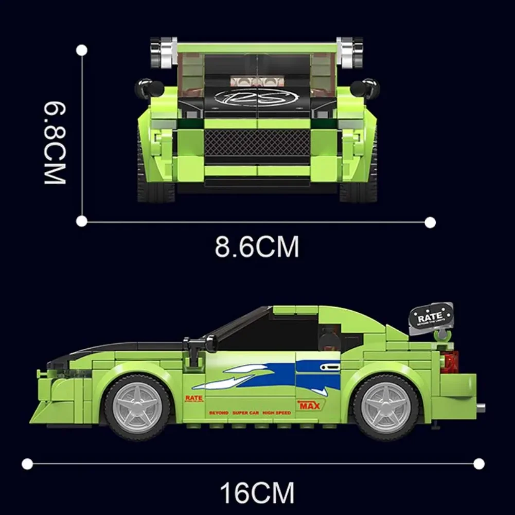Molde rei 27033 carro esportivo modelo de carro de corrida roadster campeões brinquedos com vitrine de acrílico blocos de construção veículo presente crianças