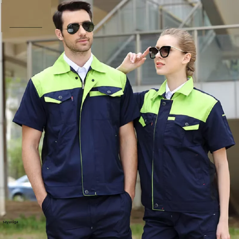 Ropa de trabajo Unisex para primavera y verano, parche para hombros, Tops personalizables, ropa para reparación de automóviles, resistente a la suciedad, mecánico automotriz