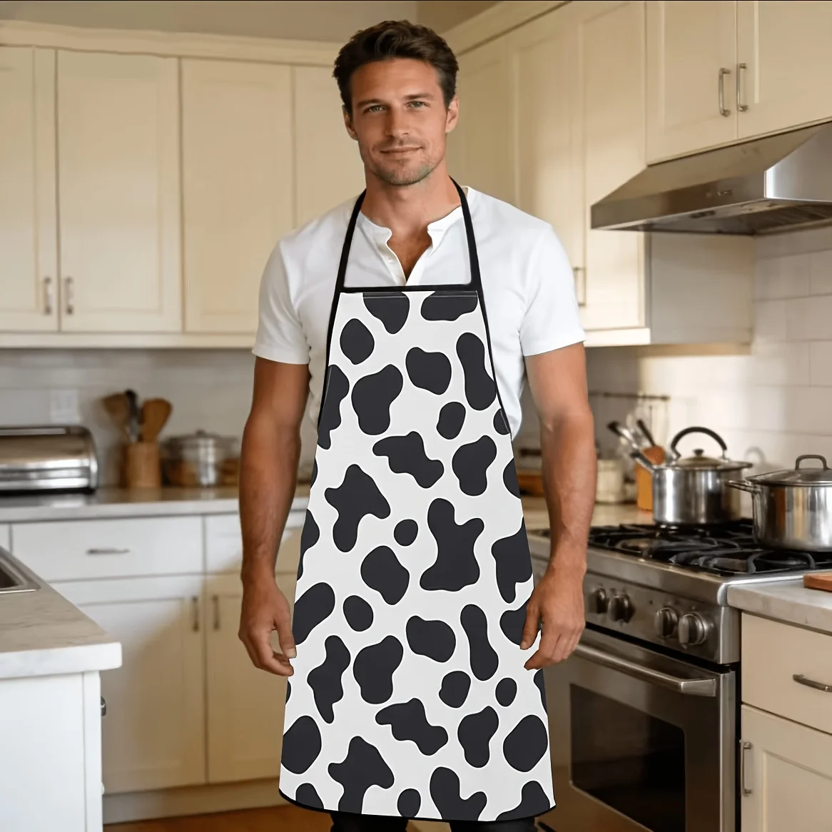 Cow Style Apron, Practical & Stain-Resistant, Kitchen & Household Work Apron