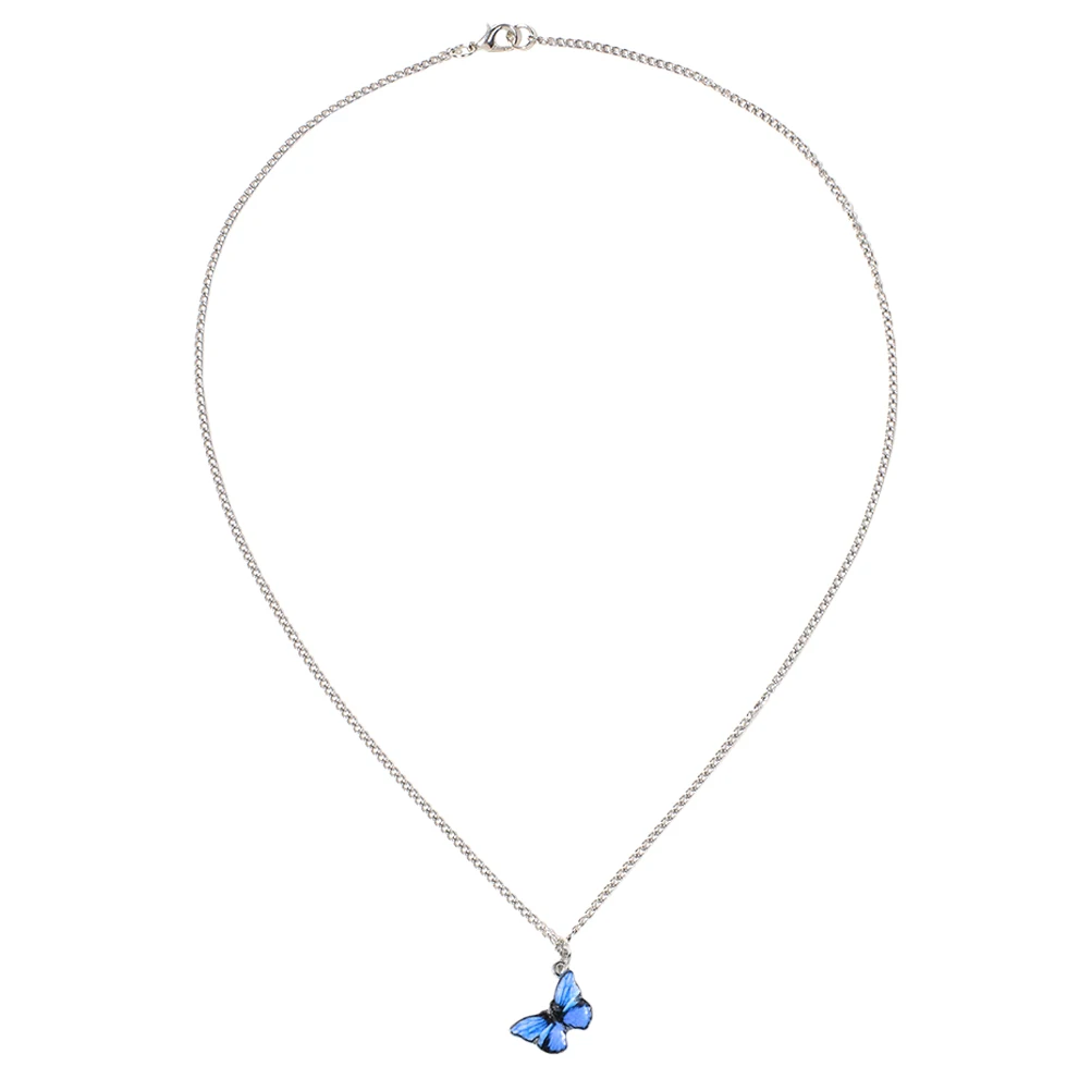 

Butterfly Pendant Necklace Woman Fashion Choker Chain Link Small Aesthetic Jewellery Clavicle Chain Elegant Necklace for Party