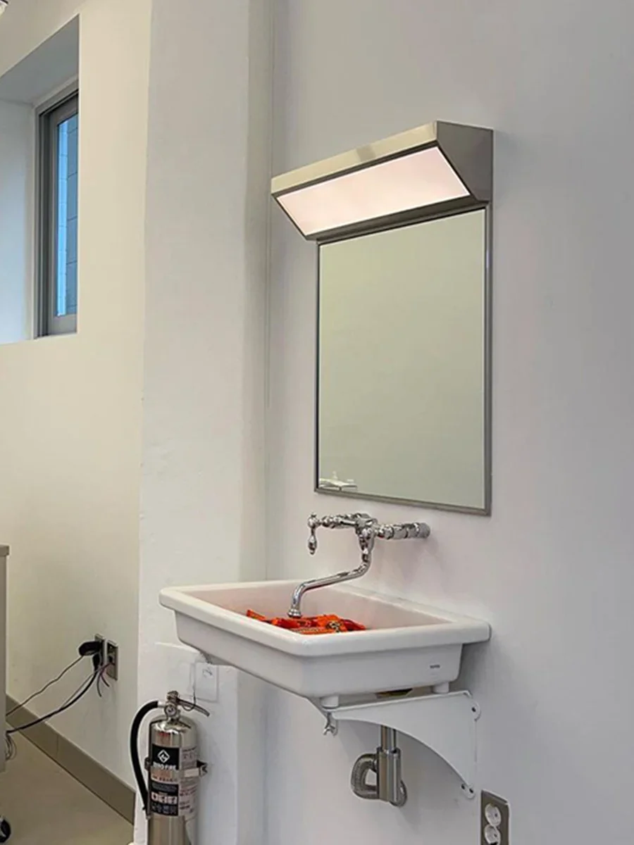 mooli home vintage bathroom modern vintage french mirror headlamp square Korea ins wind mirror