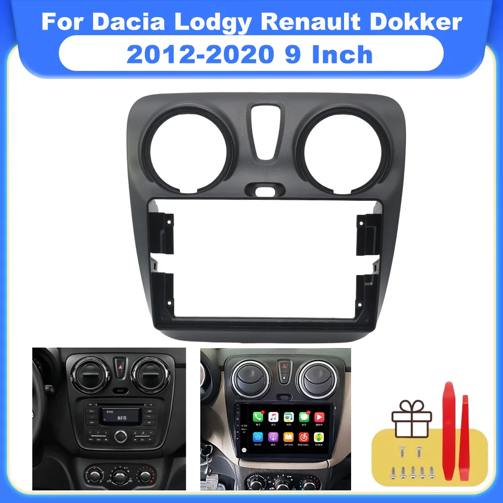 9 Inch Android Car Stereo Radio Fascia Panel Installation Kit With CANBUS Decoder For Dacia Lodgy Renault Dokker 2012-2020