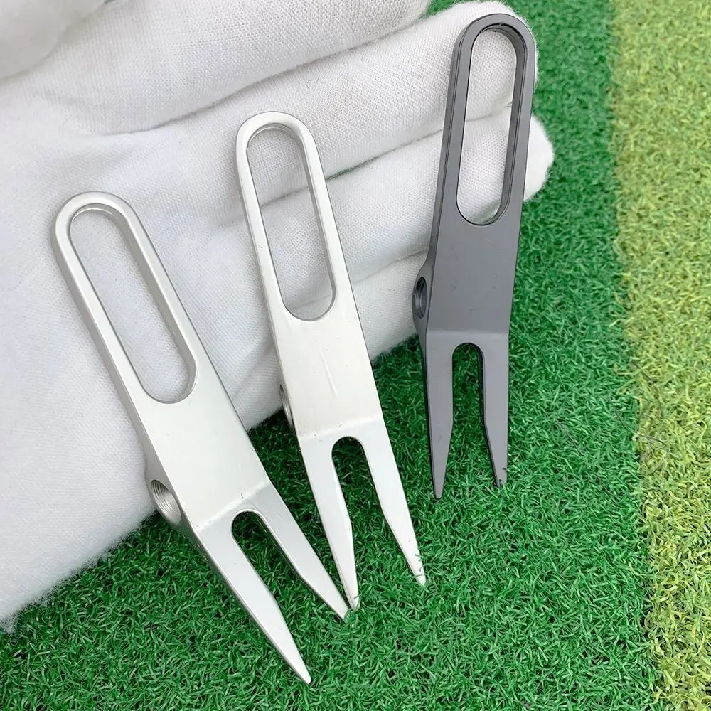 Zinc Alloy Golf Divot Pitch Repairer Tool Turf Tool Pitchfork Golf Fork Three Pores Switchblade Golf Divot tool Golf Training