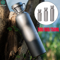 1PC 500ml 600ml 750ml Titanium Water Bottle Reusable Outdoor Camping Supplies Tourism Sports Cycling Hiking Camping Water Bottle