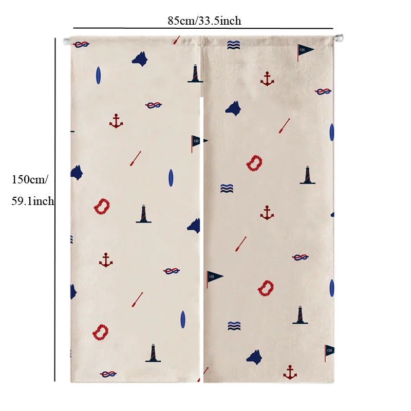 Rideau de porte de dessin animé en coton et lin, cloison de chambre, isolation thermique, motifs personnalisés et brodés