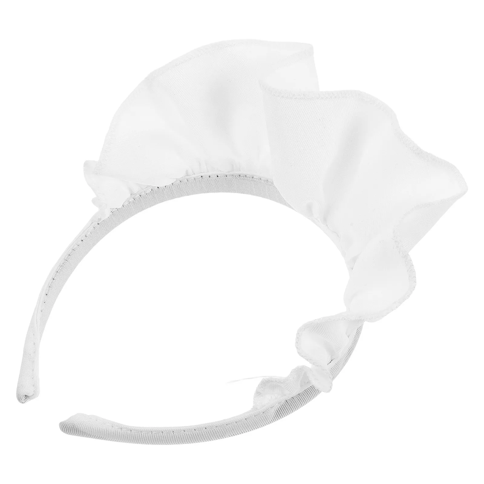 Elegant White Maid Headband Japanese Lolita Headpiece Cosplay Hair Accessory for Costume Party Convention