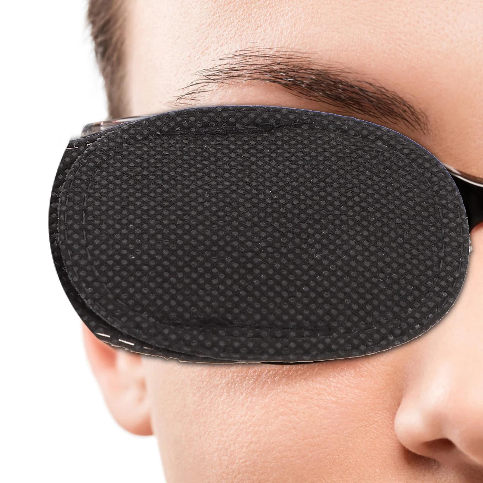 

18Pcs Easy to Use Eye Patches for Kids with Holes Durable Amblyopia Correcting Patches Black Eye Pads Useful Blindfolds