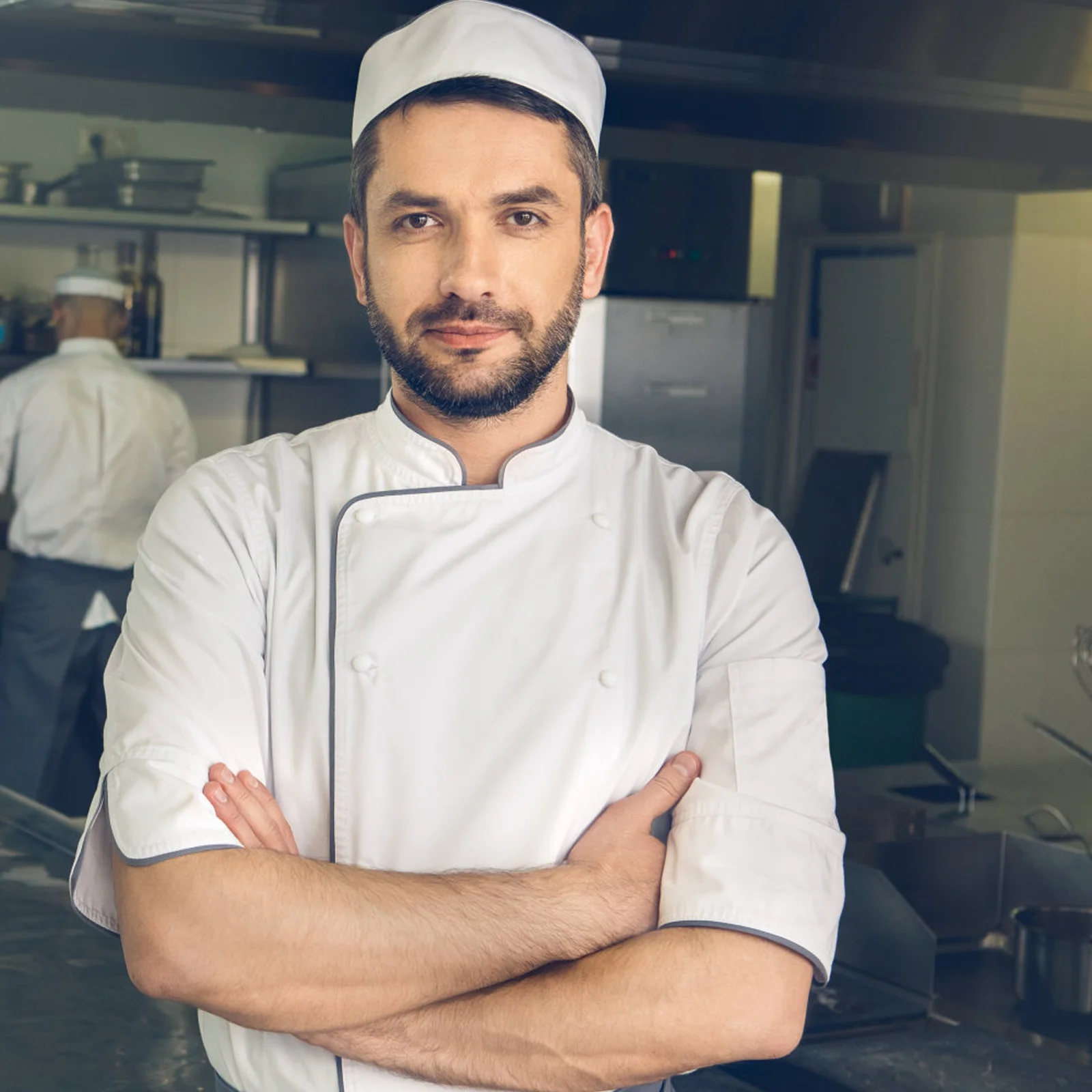Klassische Kochmütze, waschbar, wiederverwendbar, Küchen-Kochmütze für Restaurant-Kellner, perfekt für die Küchenarbeit, weiße Servierhüte