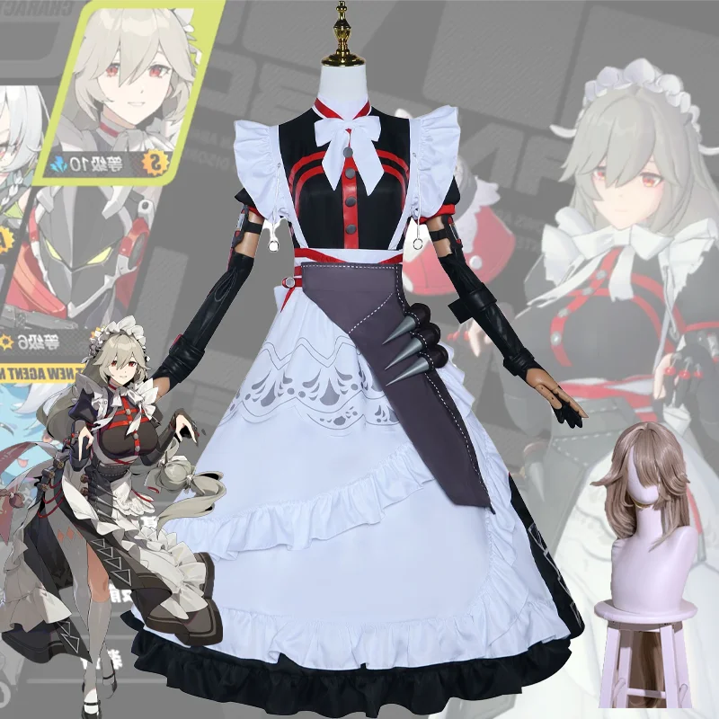 Game Zenless Zone Zero Alexandrina Sebastiane Cosplay Costume Lolita Maid Dresses Uniform Suit Halloween Party for Adult Girls