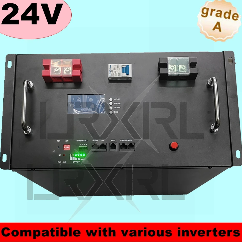 

24V 100Ah Lifepo4 Battery 120Ah 150Ah 180Ah 200Ah 280Ah 300Ah 400Ah Lithium Batterie with CAN RS485 for 2KW 3KW Solar System