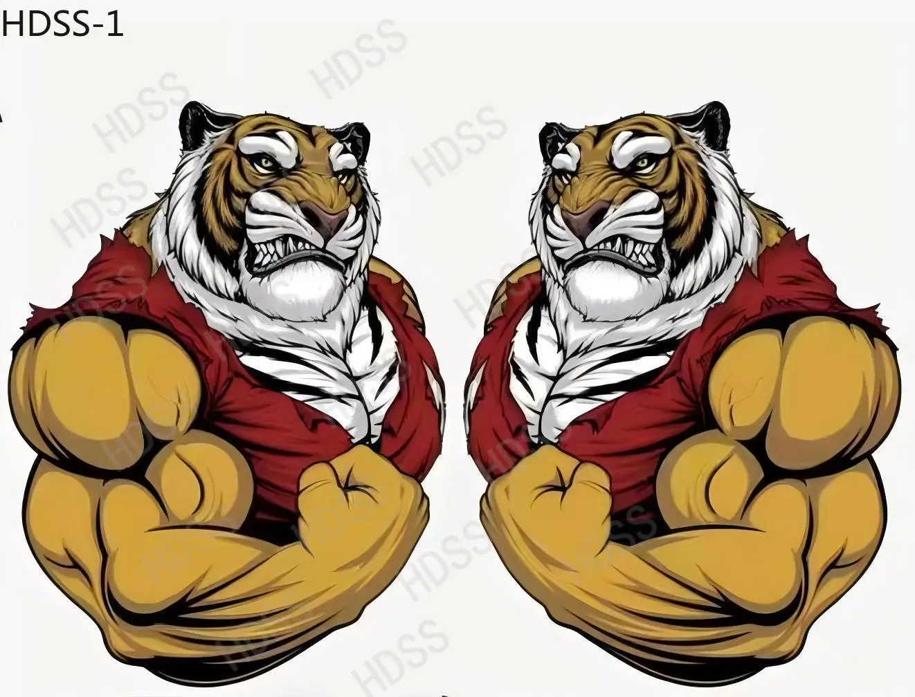 

HDSS-Muscle tigers funny animals cartoon car stickers Car Window Motorcycle Electric Scratch Covering Decorative Stickers