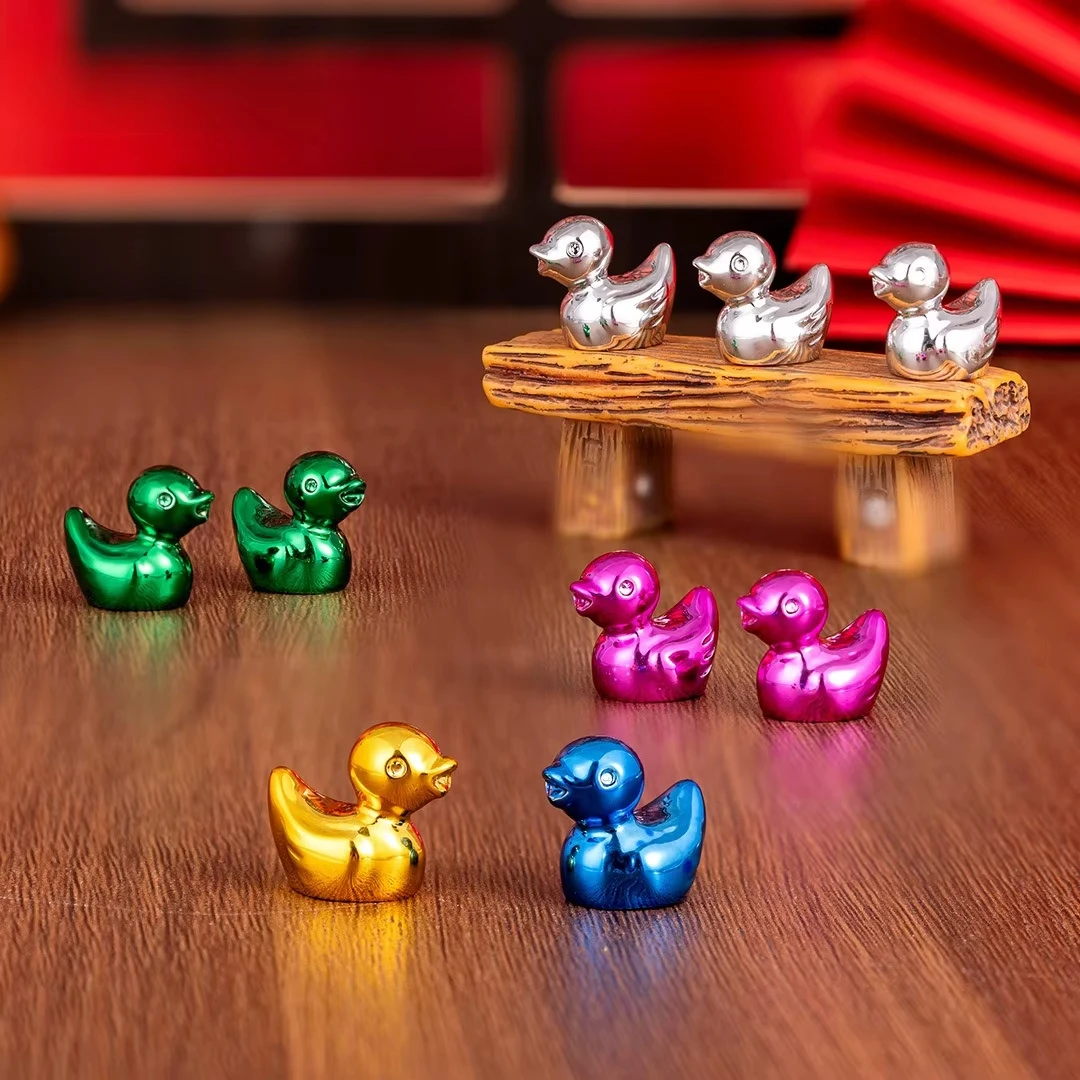 Mi Mini Golden Color Duck Figurines, Tiny Resin Animal Miniatures for DIY Craft Micro Landscape Home Potted Plants Decoration
