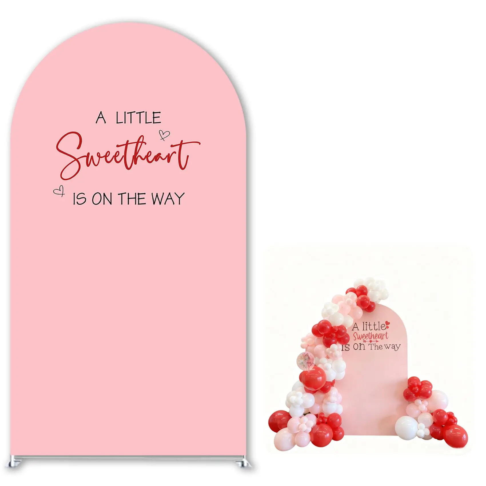 

Фон «Маленькая милая в пути» с аркой для детского душа — розовый и пурпурный фон для фотосъемки в виде сердца для украшения вечеринки